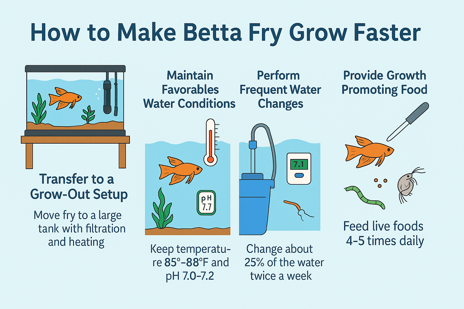 Image showing 4 ways to make betta fry grow faster
